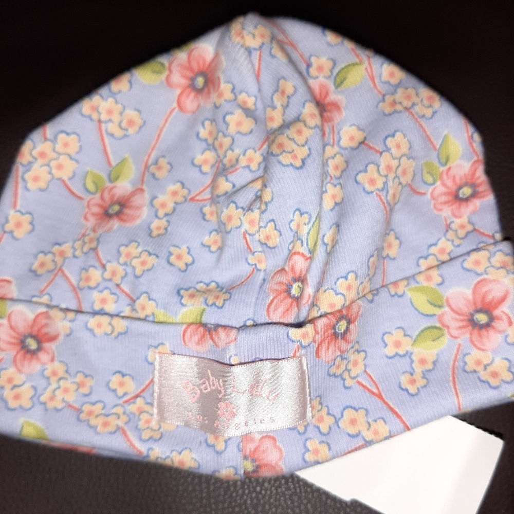 NWT Baby Lulu Floral Hat Beanie Girls 3-12 Mon NEW